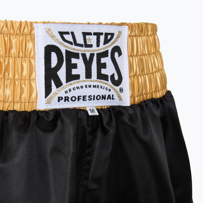 Pantaloni scurți de box pentru bărbați Cleto Reyes Satin Boxing black/gold 3
