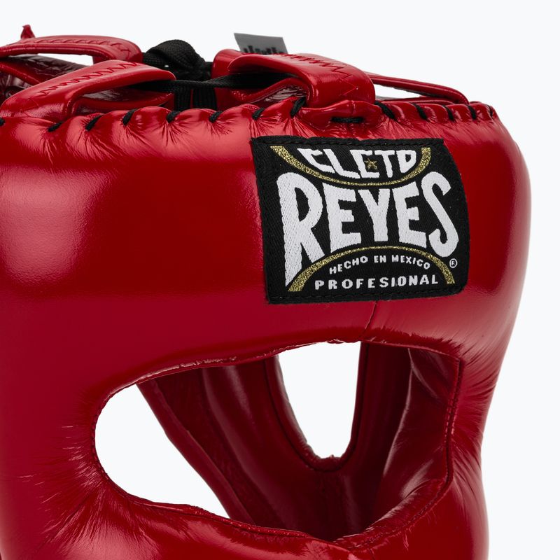 Casca de box Cleto Reyes cu față ascuțită, bară din nailon roșu 4