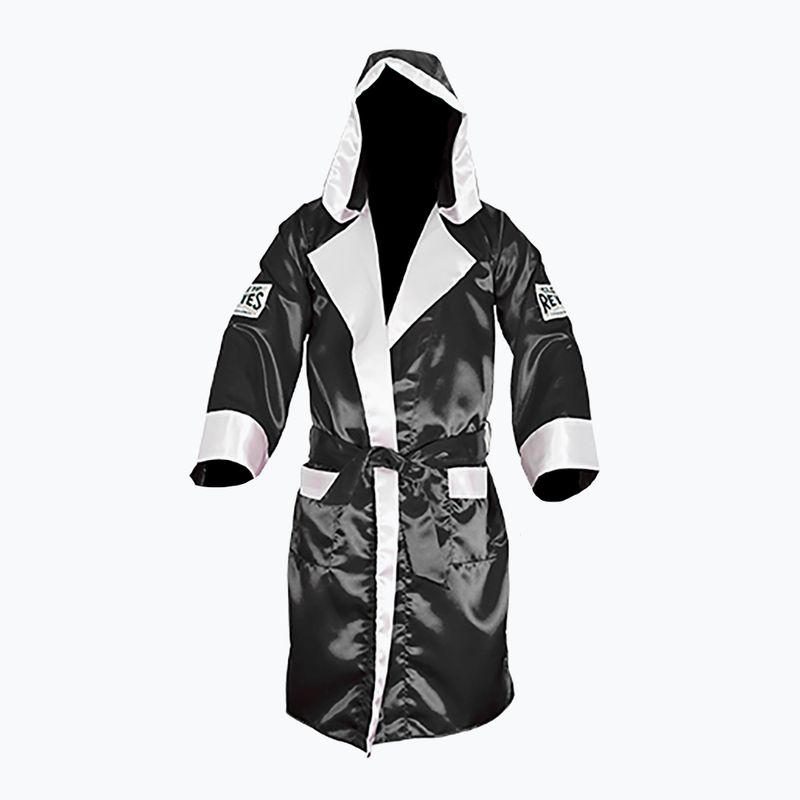 Halat de box Cleto Reyes Satin Boxing Hoodie black/white 2