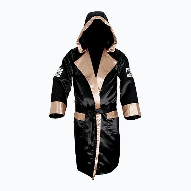 Halat de box Cleto Reyes Satin Boxing Hoodie black/gold 2