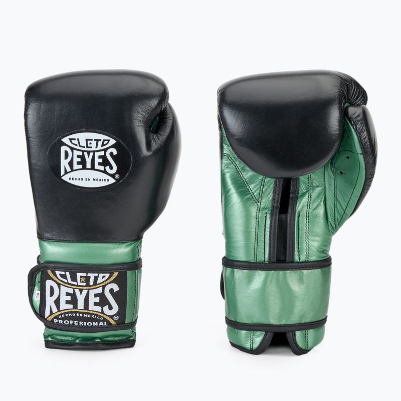 Mănuși de box Cleto Reyes Velcro Sparring green metalic pistachio/black 3