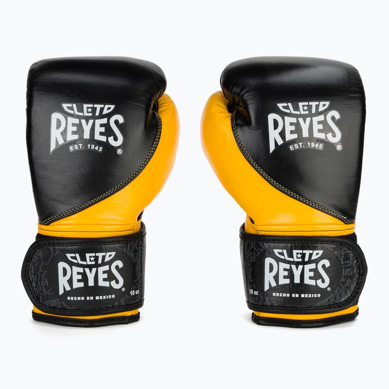 Mănuși de box Cleto Reyes High Precision Training Leather black/yellow 2