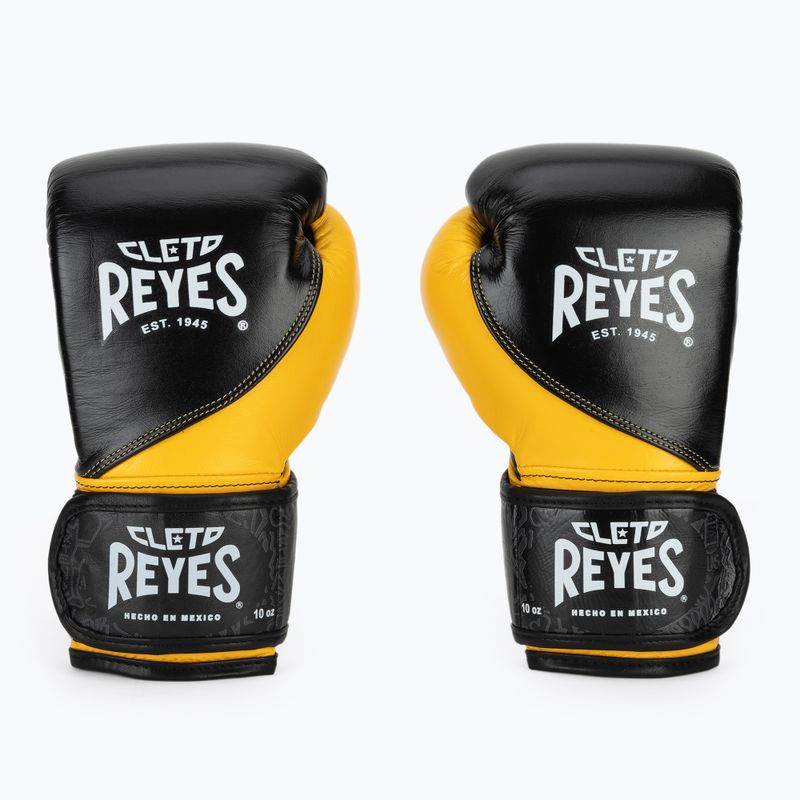 Mănuși de box Cleto Reyes High Precision Training Leather black yellow 2
