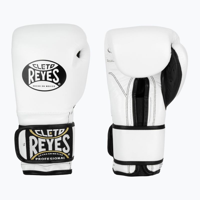 Mănuși de box Cleto Reyes Velcro Sparring white/black 8