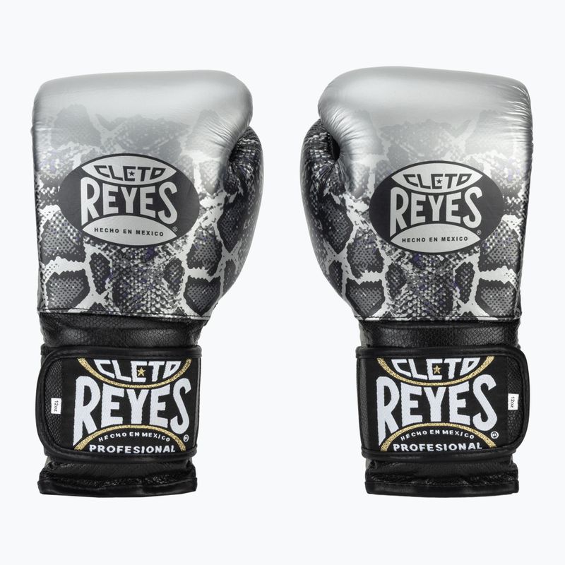 Mănuși de box Cleto Reyes Velcro Sparring silver/black 2