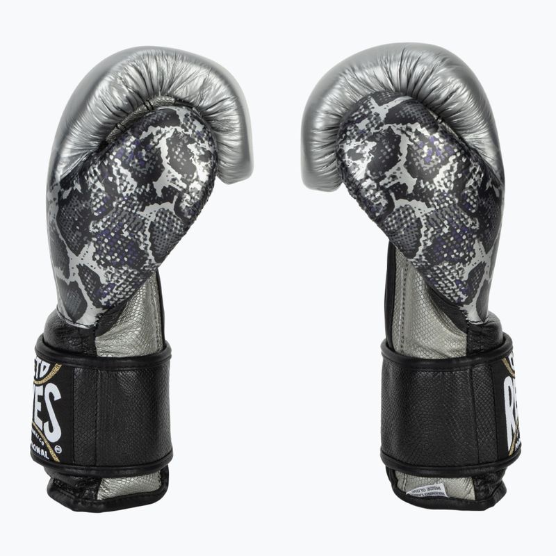 Mănuși de box Cleto Reyes Velcro Sparring silver/black 4