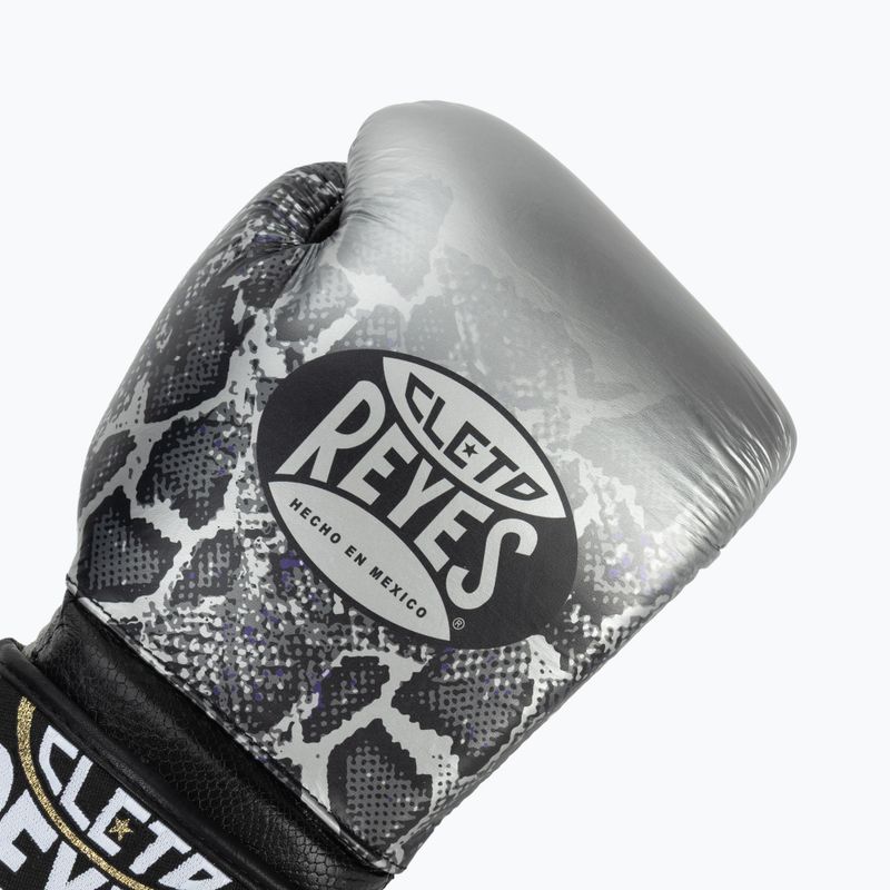 Mănuși de box Cleto Reyes Velcro Sparring silver/black 5