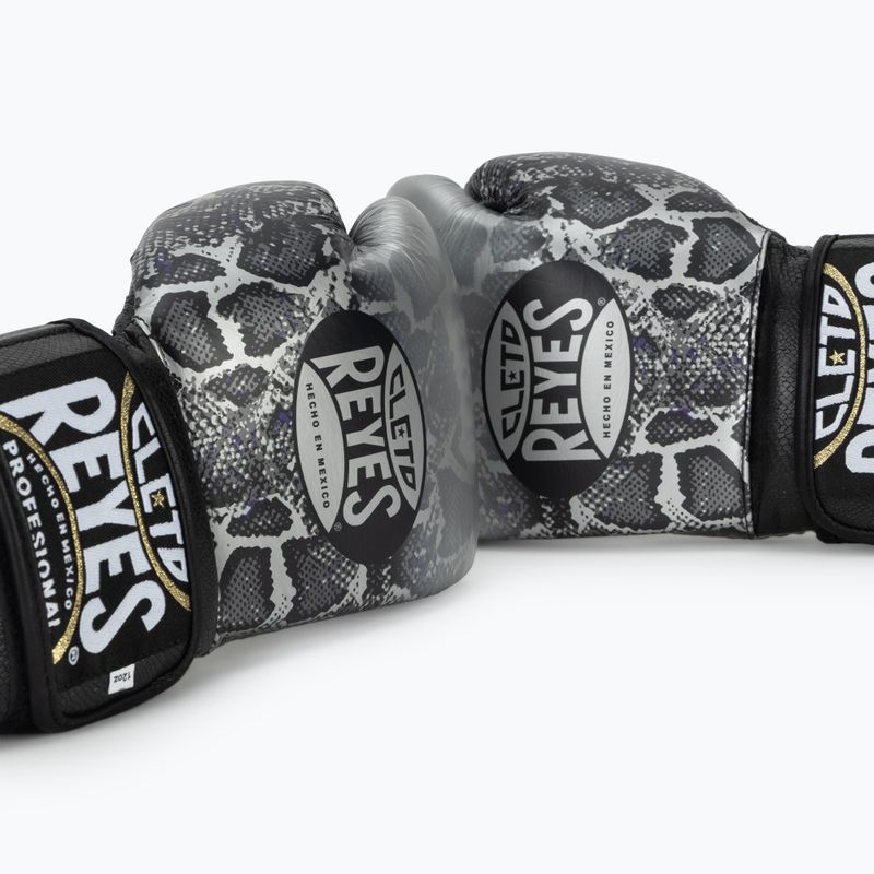 Mănuși de box Cleto Reyes Velcro Sparring silver/black 7