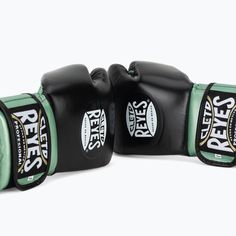 Mănuși de box Cleto Reyes Boxing Gloves With Hook green metallic / black 7