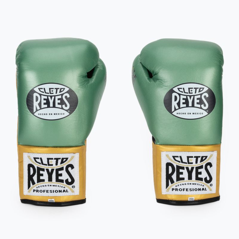Mănuși de box Cleto Reyes Boxing Gloves creen metallic/gold 2