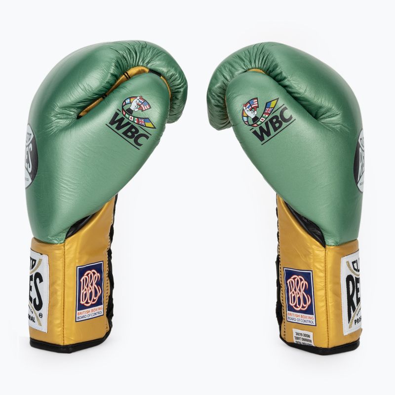 Mănuși de box Cleto Reyes Boxing Gloves creen metallic/gold 4