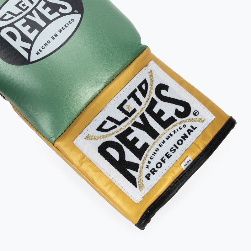 Mănuși de box Cleto Reyes Boxing Gloves creen metallic/gold 6