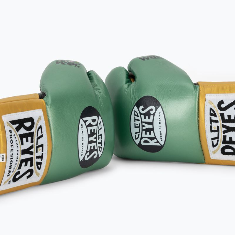 Mănuși de box Cleto Reyes Boxing Gloves creen metallic/gold 7