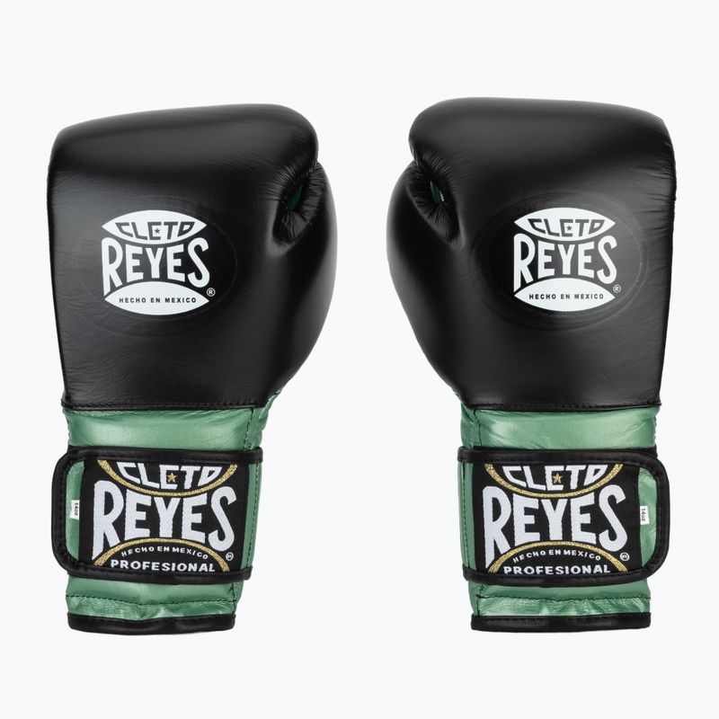 Mănuși de box Cleto Reyes Velcro Sparring green metallic/black 8