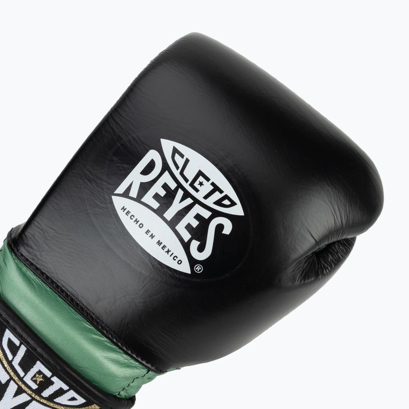 Mănuși de box Cleto Reyes Velcro Sparring green metallic/black 4