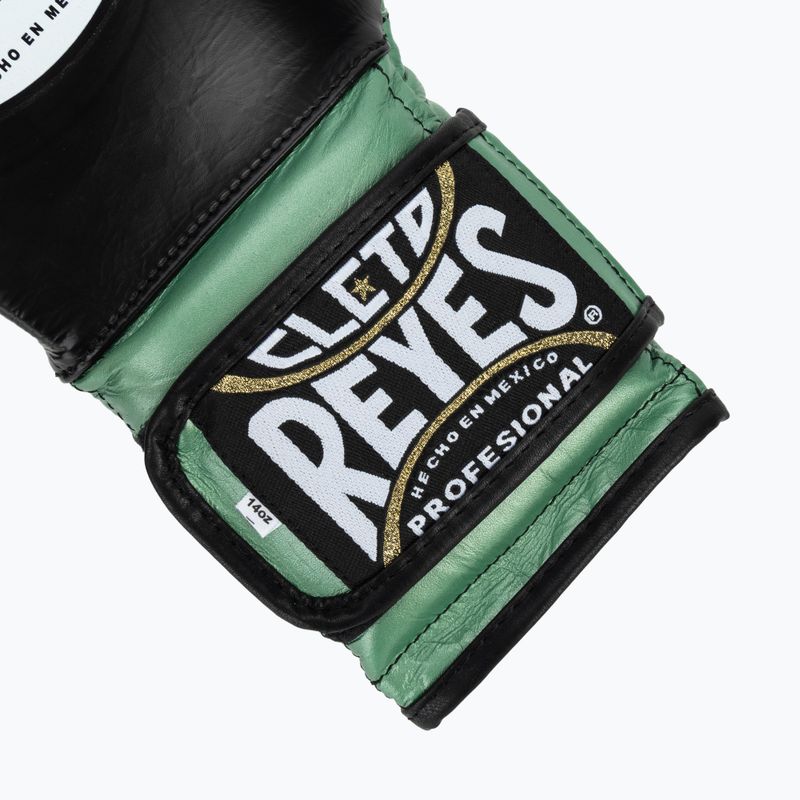 Mănuși de box Cleto Reyes Velcro Sparring green metallic/black 5