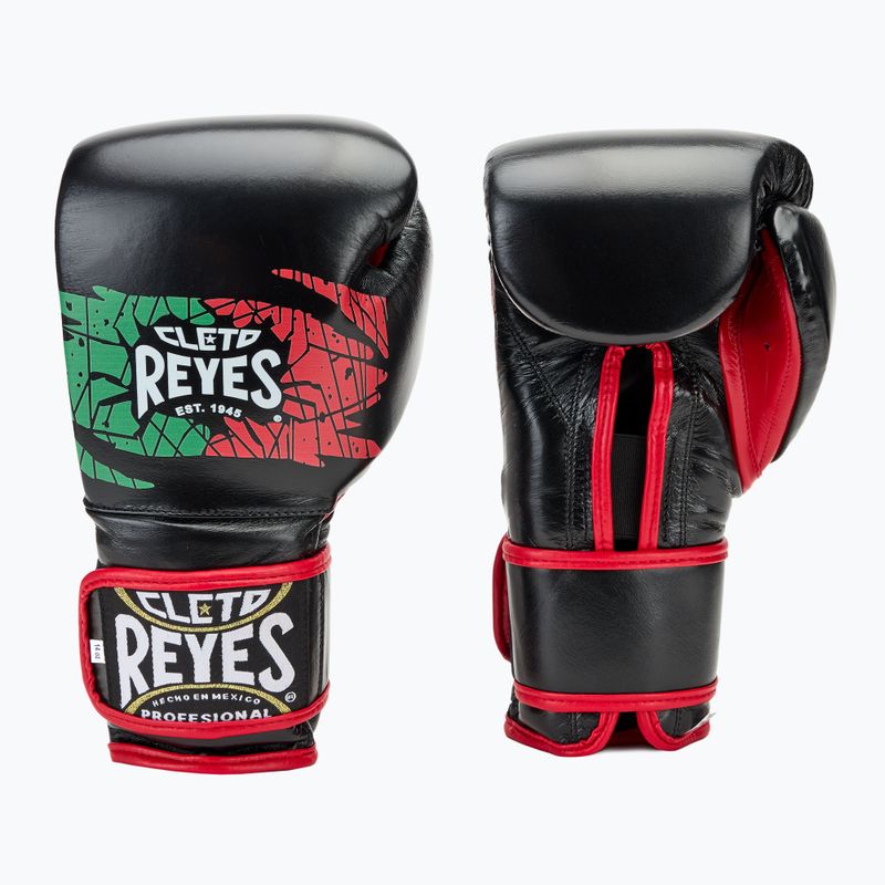 Mănuși de box Cleto Reyes Velcro Sparring black/red/white green red 3