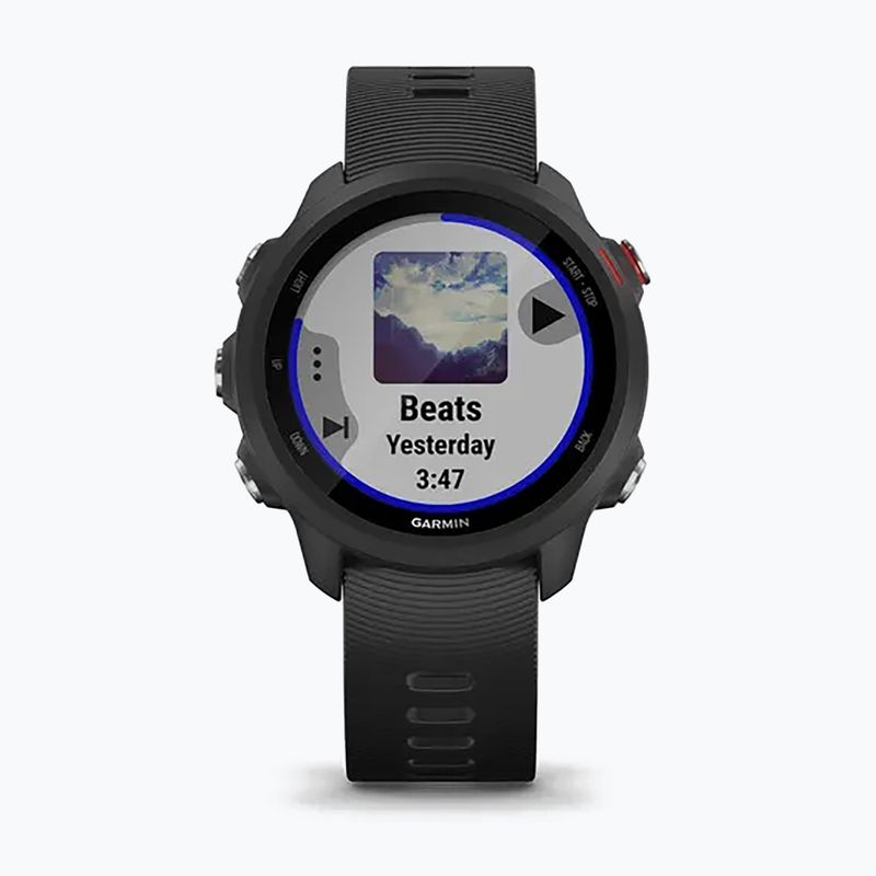 Ceas sport Garmin Forerunner 245 Music cu monitor ritm cardiac HRM Elevate Ox, negru, 010-02120-30 2