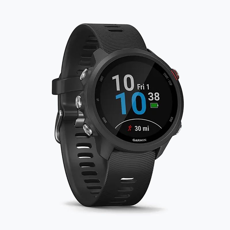 Ceas sport Garmin Forerunner 245 Music cu monitor ritm cardiac HRM Elevate Ox, negru, 010-02120-30 3