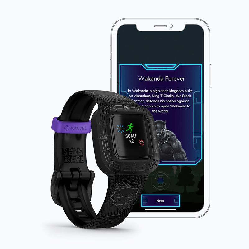 Brățară inteligentă pentru copii Garmin Vivofit Jr 3 Marvel Black Panther black 4