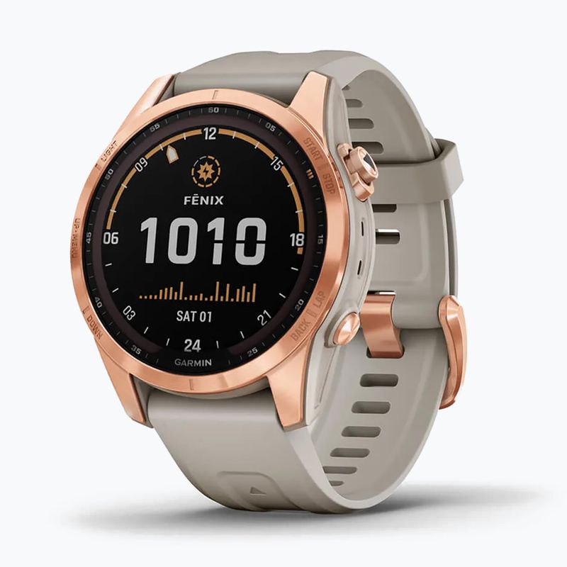 Ceas sport Garmin Fenix 7S Solar Hrm Elevate Ox auriu 010-02539-11