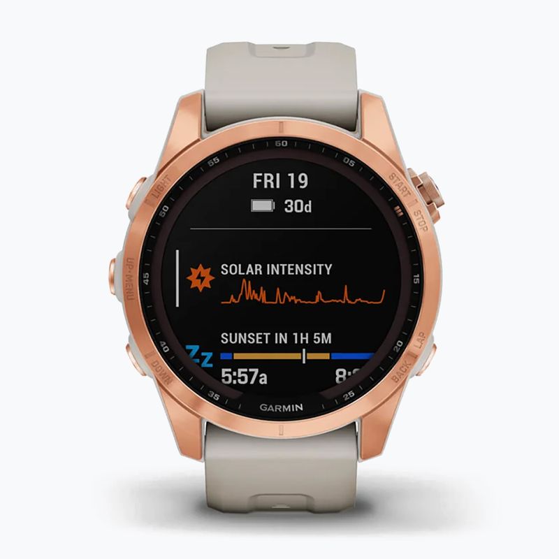 Ceas sport Garmin Fenix 7S Solar Hrm Elevate Ox auriu 010-02539-11 2