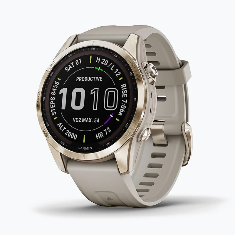 Ceas sport Garmin Fenix 7S Sapphire Solar Hrm Elevate Ox galben 010-02539-21