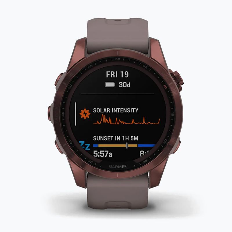 Ceas sport Garmin Fenix 7S Sapphire Solar Hrm Elevate Ox maro 010-02539-29 2
