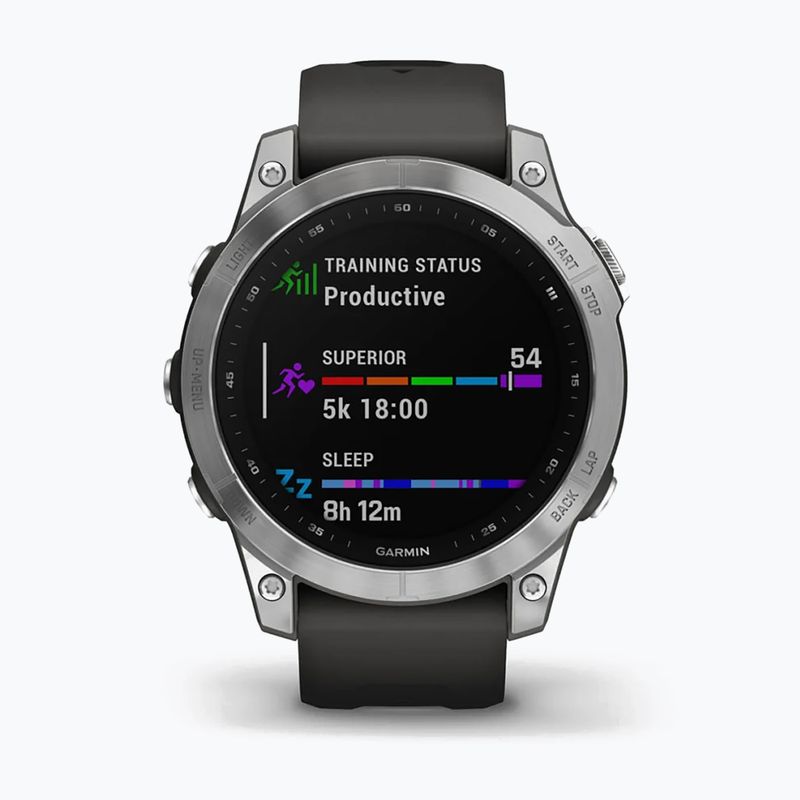 Ceas sport Garmin Fenix 7 Hrm Elevate Ox argintiu 010-02540-01 2