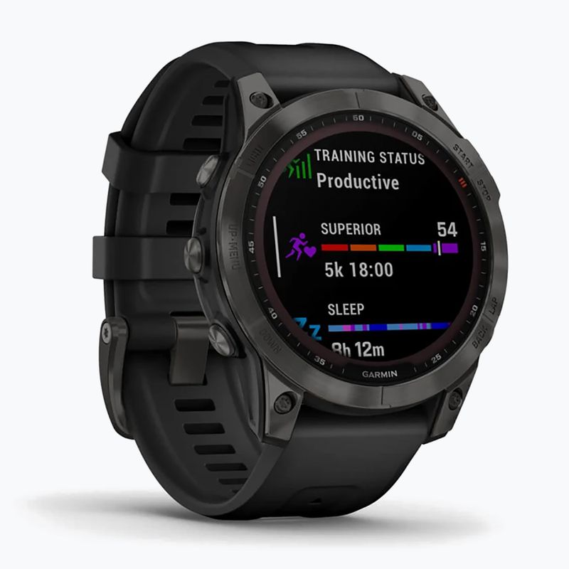 Ceas sport Garmin Fenix 7 Sapphire Solar Hrm Elevate Ox negru 010-02540-21 3
