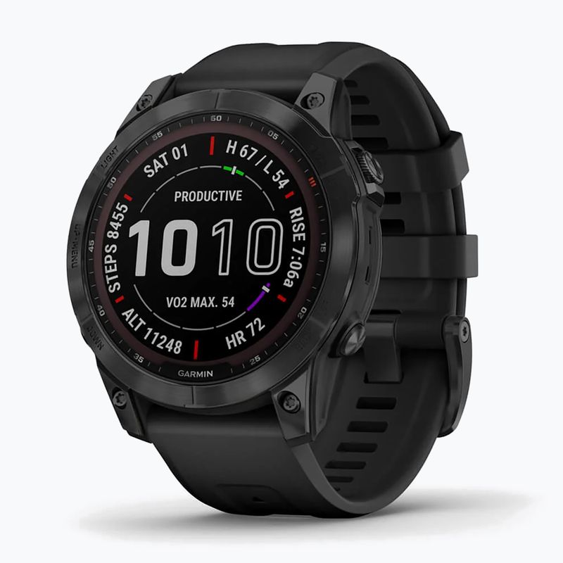 Ceas sport Garmin Fenix 7 Sapphire Solar Hrm Elevate Ox negru 010-02540-35