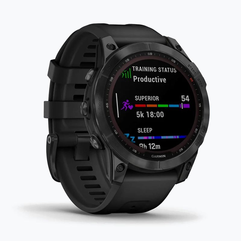 Ceas sport Garmin Fenix 7 Sapphire Solar Hrm Elevate Ox negru 010-02540-35 3