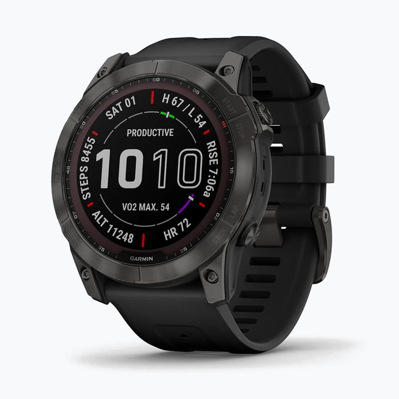 Ceas sport Garmin Fenix 7X Sapphire Solar Hrm Elevate Ox negru 010-02541-11