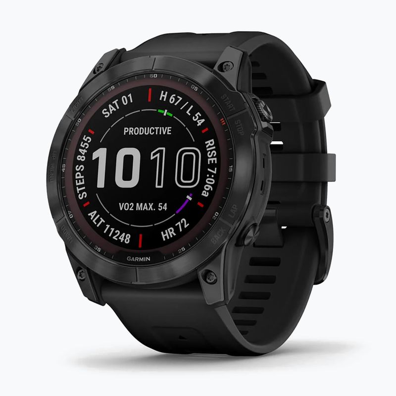 Ceas sport Garmin Fenix 7X Sapphire Solar Hrm Elevate Ox negru 010-02541-23