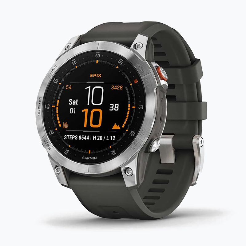 Ceas sport Garmin Epix 2 Hrm Elevate Ox argintiu 010-02582-01