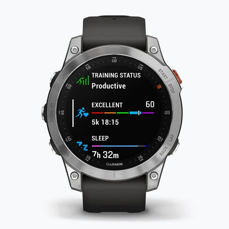 Ceas sport Garmin Epix 2 Hrm Elevate Ox argintiu 010-02582-01 2