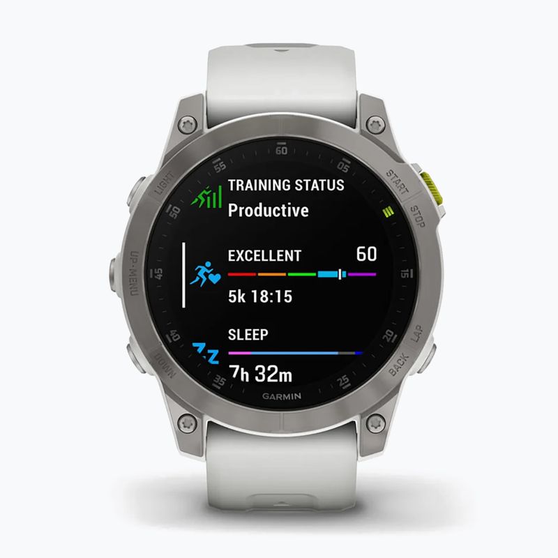 Ceas sport Garmin Epix 2 Sapphire HRM Elevate Ox alb 010-02582-21 2