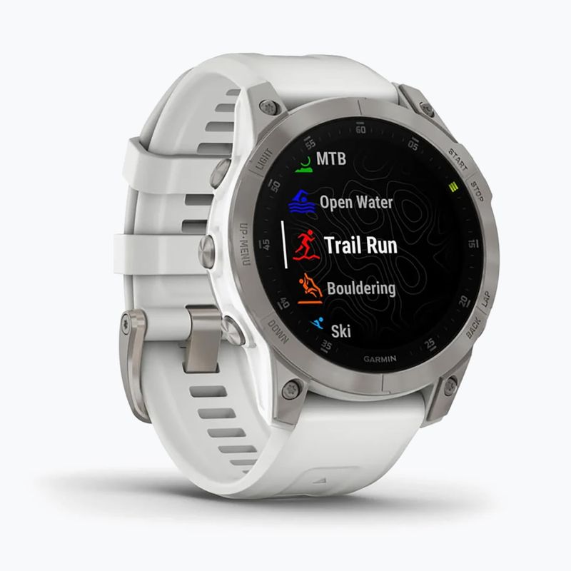 Ceas sport Garmin Epix 2 Sapphire HRM Elevate Ox alb 010-02582-21 3