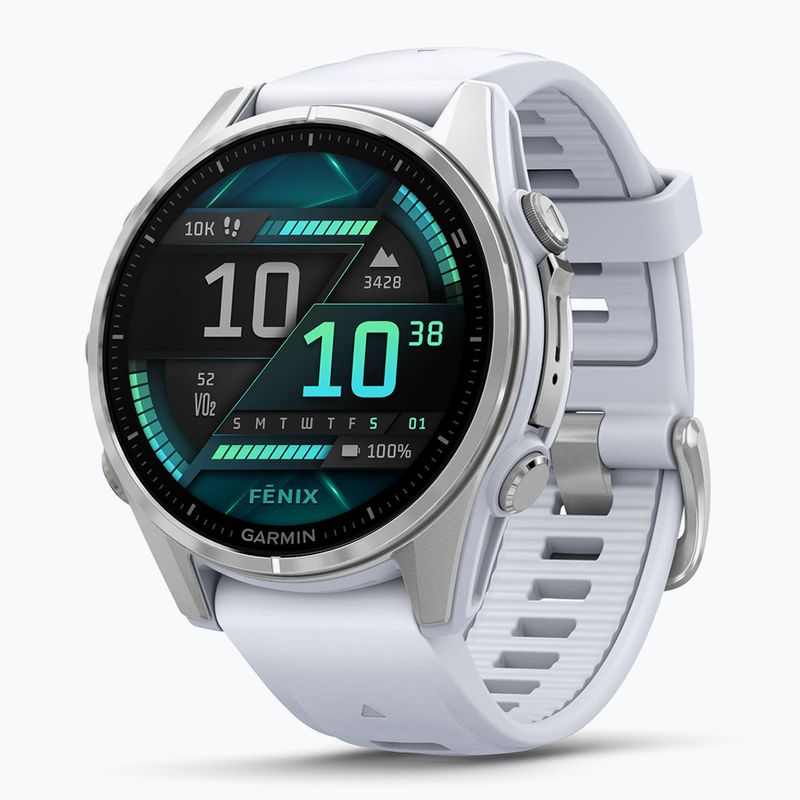 Ceas Garmin Fenix 8 43 mm Amoled silver/white stone 3