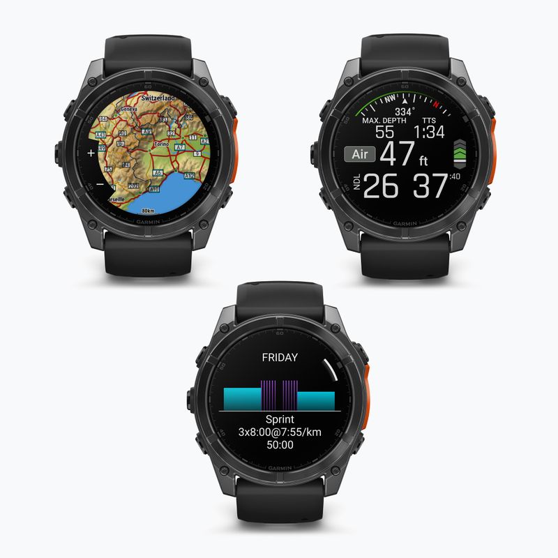 Ceas Garmin Fenix 8 51 mm AMOLED slate gray/black 8