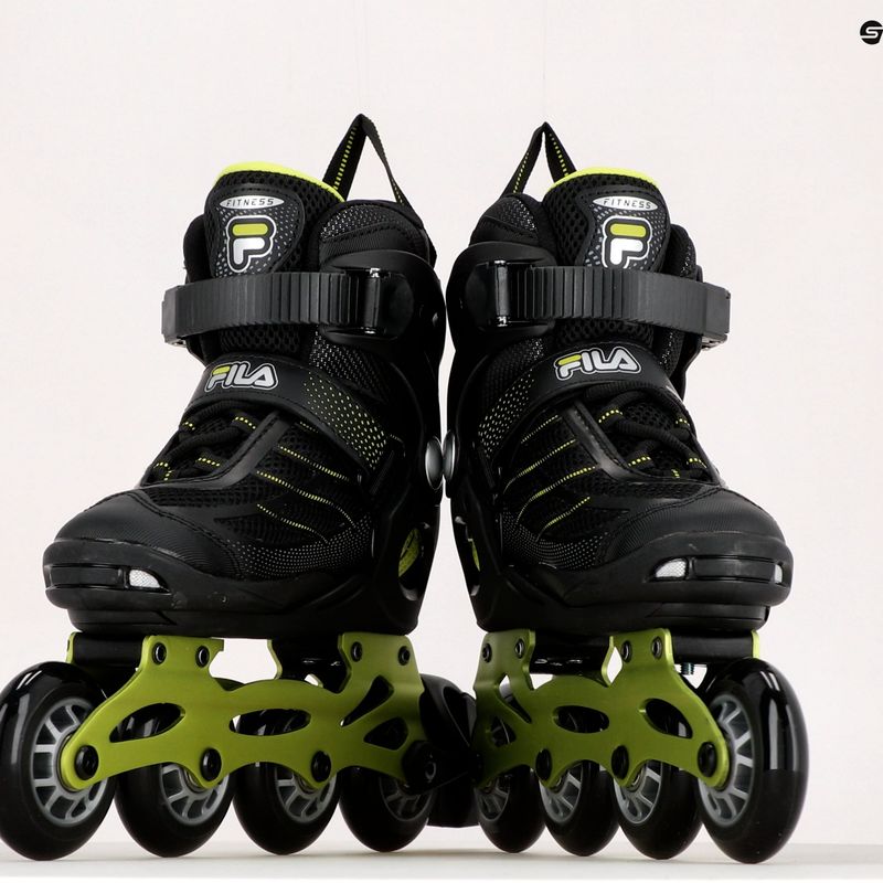 Patine cu rotile pentru copii FILA Wizy Alu black/lime 9