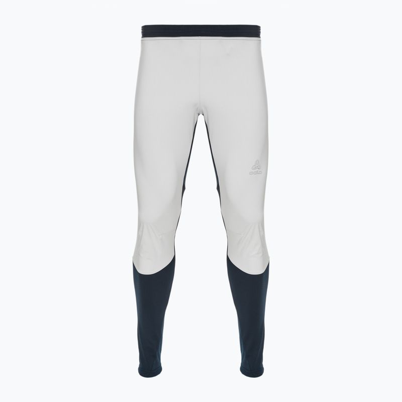 Pantaloni de schi fond pentru bărbați ODLO Langnes Langnes alb și albastru marin 622692