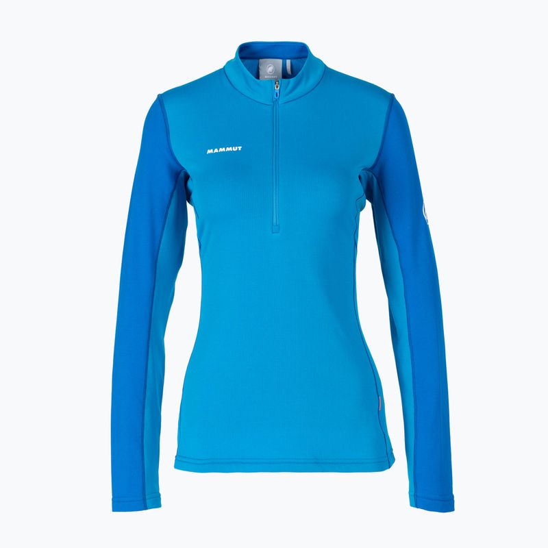 Tricou de trekking pentru femei MAMMUT Aenergy ML Half Zip Pull albastru