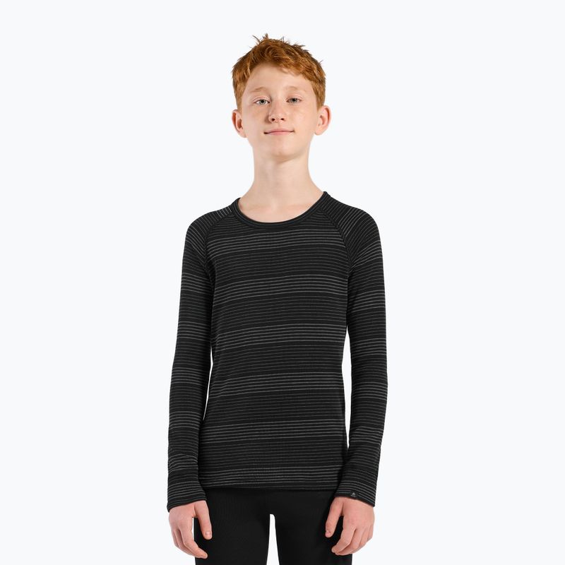 Lenjerie de corp termică pentru copii ODLO Active Warm Eco Long negru/gri melange 2