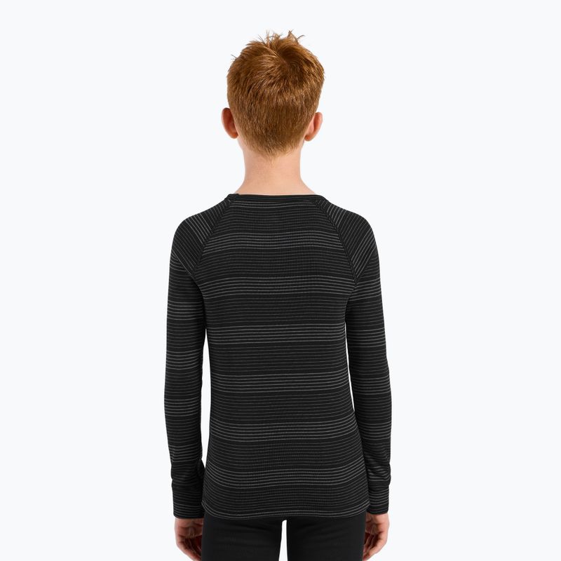 Lenjerie de corp termică pentru copii ODLO Active Warm Eco Long negru/gri melange 3