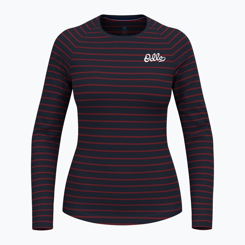 Bluză termică damă ODLO Warm Originals Stripes Bl Top Crew Neck dark saphire 4