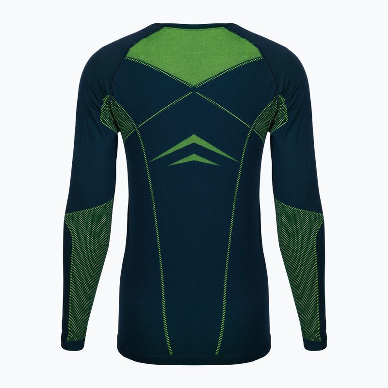 Lenjerie termoactivă pentru bărbați ODLO Fundamentals Performance Warm Long verde-bleumarin 196082/21022 3