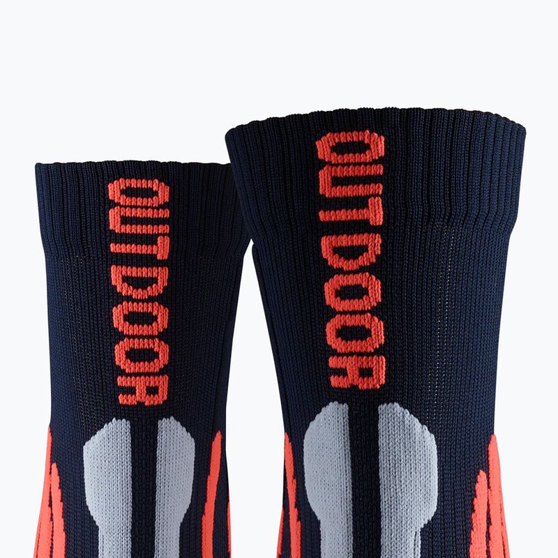 X-Socks Trek Șosete de trekking în aer liber albastru miezul nopții/portocaliu-curcubeu