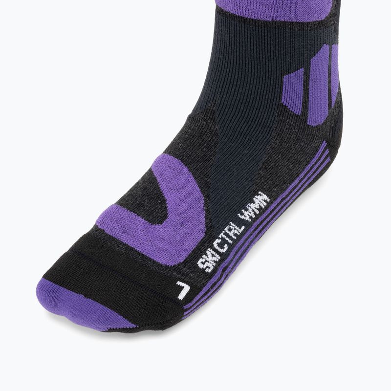 X-Socks Ski Control 4.0 șosete de schi de culoare cărbune/violet melange/purpuriu 3