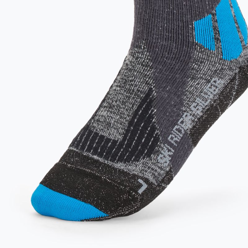 Șosete de schi X-Socks Ski Rider Silver 4.0 stone grey melange/turquoise
